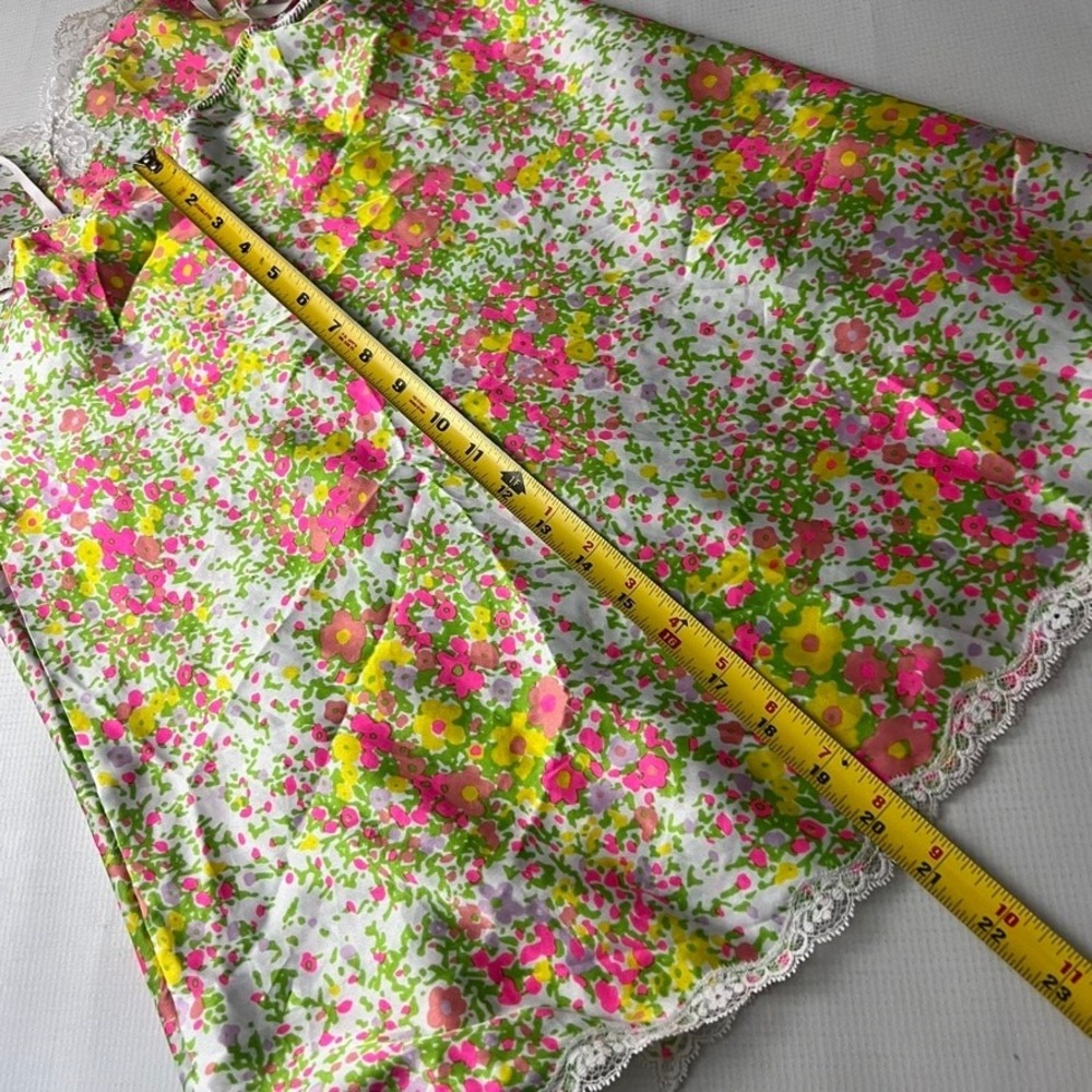 Victoria's Secret Satin Slip Nightgown Slip Dress Vtg Size M Floral Lace Trim - Picture 5 of 13